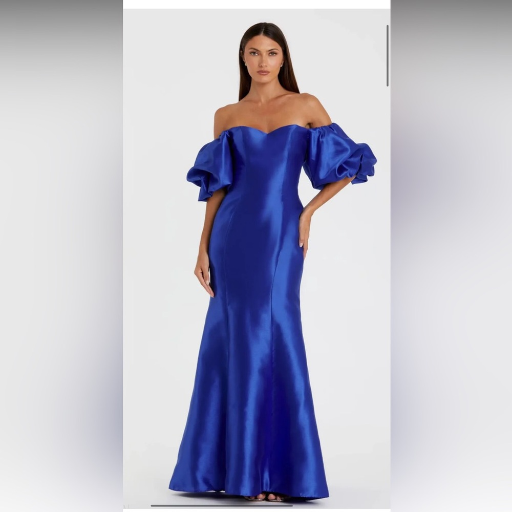 Mac Duggal Strapless Royal Blue Dress